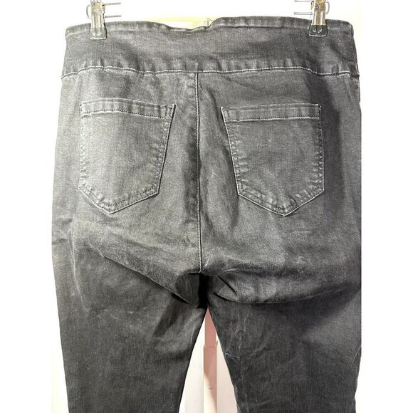 LISETTE L Women's Embellished Trim Tummy Control Denim Jeans Black Size 10 - Picture 8 of 11